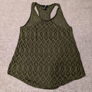 H&M Racerback Burnout Tank Top Green Size XS